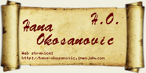 Hana Okošanović vizit kartica